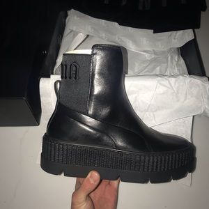 Womens Fenty Puma Chelsea Sneaker Boot Black